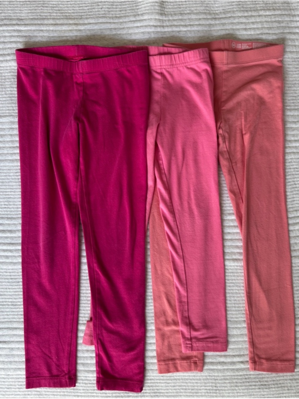 Girls' 3-Pack Pink & Coral Cotton Leggings (6)
